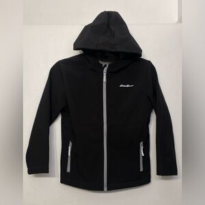 Eddie Bauer Kids Windfoil Jacket Small 7/8 Black Hooded